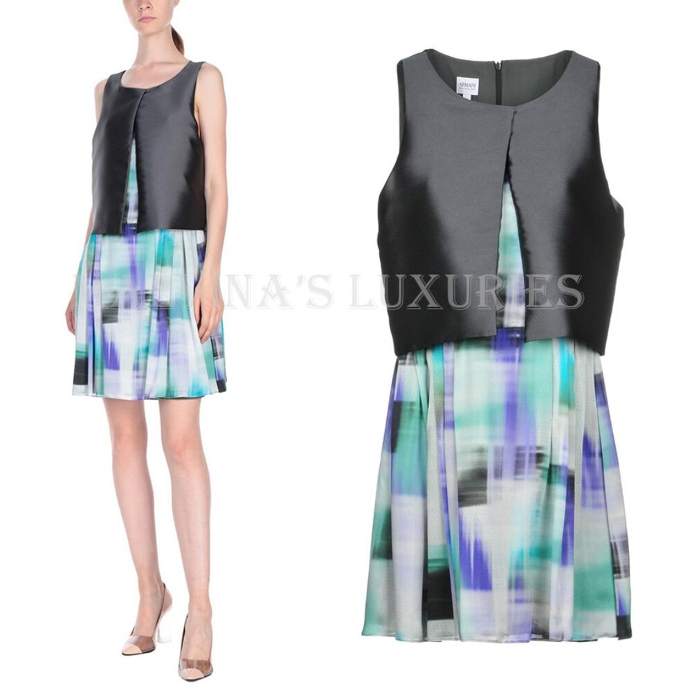ARMANI COLLEZIONI BY GIORGIO ARMANI DRESS BRUSHSTROKE PAINT PRINT